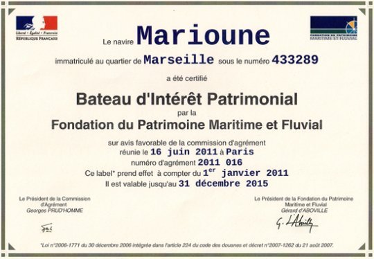 Marioune - Certificat BIP, renouvelé en 2016