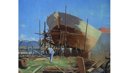 ® Les chantiers navals de Saint-Tropez en 1878 (Détail).